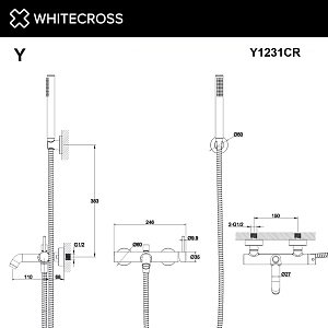 Смеситель для ванны WhiteCross Y Y1231CR хром купить в интернет-магазине сантехники Sanbest