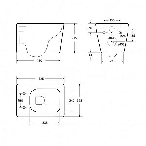 Унитаз подвесной BelBagno LUCE-TOR BB076CH-TOR/SC белый, с крышкой микролифт, безободковый, слив-торнадо купить в интернет-магазине Sanbest