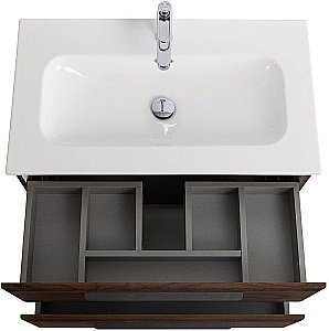 Тумба с раковиной Cezares ECO-CER-N 80 ECO-CER-N-800-2C-SO-NCS-P орех шоколад софт для ванной в интернет-магазине Sanbest