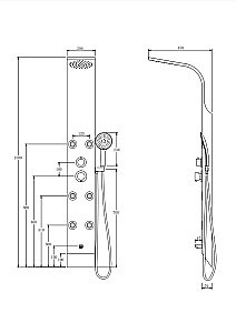 Душевая панель Taliente TA-G-A02Wcr+s белая/хром купить в интернет-магазине сантехники Sanbest