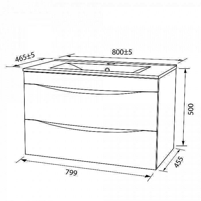 Тумба с раковиной IDDIS Cloud CLO80W0i95K 80 белая для ванной в интернет-магазине Sanbest