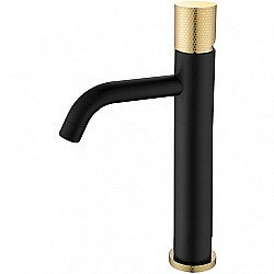 Смеситель для раковины Boheme Stick 122-BG.2 черный/ручка золото купить в интернет-магазине сантехники Sanbest