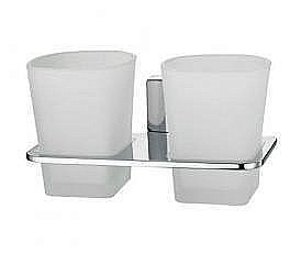 Подстаканник двойной со стаканами WasserKRAFT Leine K-5028D купить в интернет-магазине сантехники Sanbest