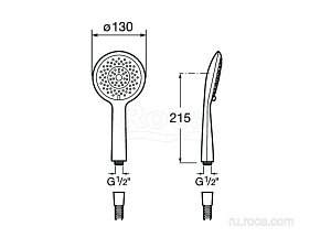 Душевая лейка Roca Sensum 5B1107NM0 купить в интернет-магазине сантехники Sanbest