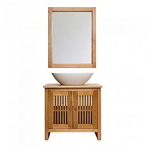 Тумба с раковиной Orange Capri OCT-75TU+RA тик для ванной в интернет-магазине Sanbest