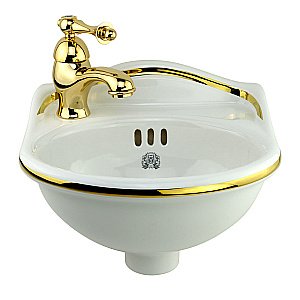 Раковина подвесная Migliore Milady 32 22817 белая, золото купить в интернет-магазине Sanbest