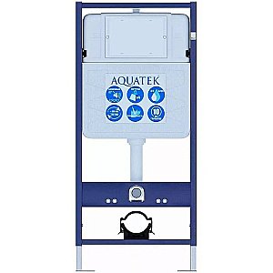 Унитаз Aquatek Вега SET AQUATEK ВЕГА cmp-016 с инсталляцией и кнопкой хром глянцевый, с крышкой микролифт, безободковый купить в интернет-магазине Sanbest