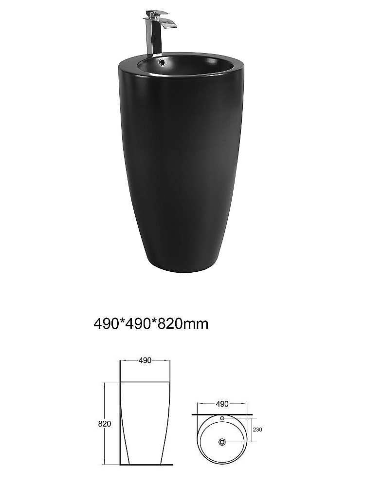Раковина напольная WeltWasser Leerbach 10000013337 черная матовая купить в интернет-магазине Sanbest