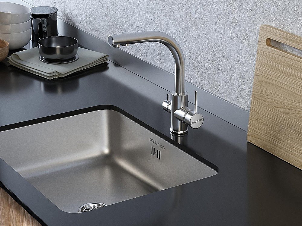 Смеситель для кухни Paulmark Essen Es213011-BS брашированная сталь купить в интернет-магазине сантехники Sanbest