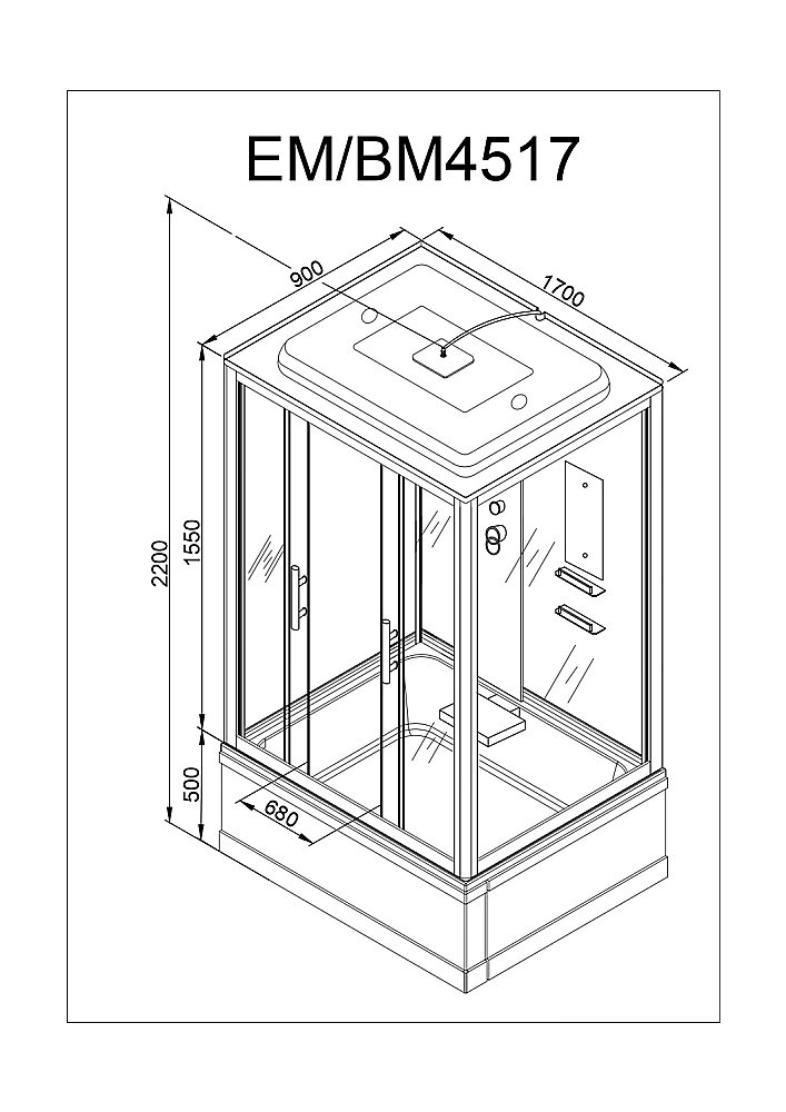 Душевая кабина DTO ЕМ4517 170х90 купить в интернет-магазине Sanbest