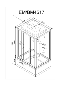 Душевая кабина Deto ЕМ4517 170х90 купить в интернет-магазине Sanbest