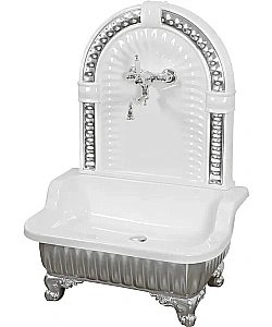 Раковина напольная Migliore Olivia Zampa 84 26262 с панелью и лапами, хром купить в интернет-магазине Sanbest