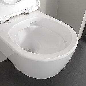 Унитаз подвесной Villeroy&Boch Skyla 5656CL01 альпийский белый, с крышкой микролифт, безободковый, слив-торнадо купить в интернет-магазине Sanbest