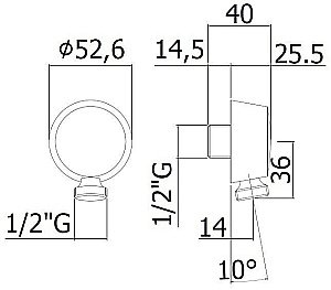 Подключение для шланга Cezares Articoli Vari белый матовый купить в интернет-магазине сантехники Sanbest