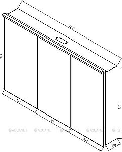 Зеркальный шкаф De Aqua Алюминиум 261755 120 серебро купить в интернет-магазине сантехники Sanbest