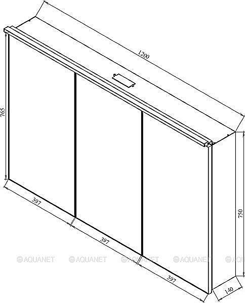 Зеркальный шкаф De Aqua Алюминиум 261755 120 серебро купить в интернет-магазине сантехники Sanbest