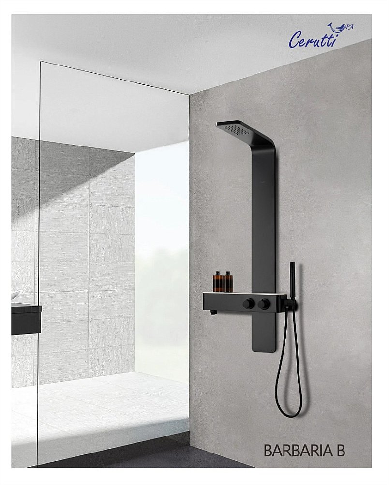 Душевая панель CeruttiSpa BARBARIA B CT9657 черная купить в интернет-магазине сантехники Sanbest