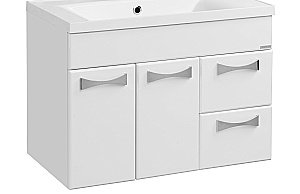 Тумба с раковиной Акватон Диор/Фабиа 80 белая глянцевая для ванной в интернет-магазине Sanbest