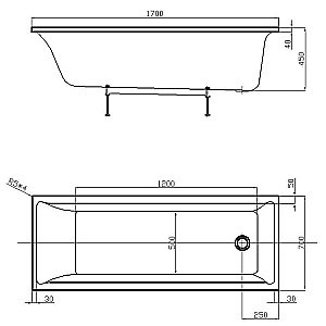 Ванна Aquatek Лайма 170х70 LAI170-0000001 белая купить в интернет-магазине Sanbest