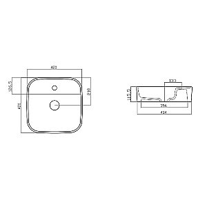 Раковина Gural Vit Nova 42х42 NO28MUL01 белая купить в интернет-магазине Sanbest
