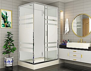 Душевая кабина Esbano ECONOM ESE-118CKR стекло прозрачное с декором купить в интернет-магазине Sanbest