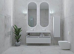 Тумба с раковиной Armadi Art Flat 120 белый глянец для ванной в интернет-магазине Sanbest
