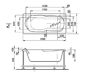 Ванна Pestan IvA 150х70 13415070 белая купить в интернет-магазине Sanbest