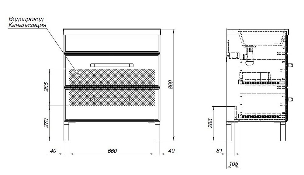 Тумба с раковиной Aquanet Лукка 302397 75 белый для ванной в интернет-магазине Sanbest