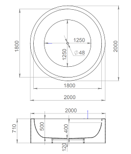 Ванна Salini Isola 101111G 200x200 белая глянцевая купить в интернет-магазине Sanbest