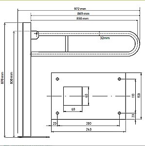 Поручень Bemeta Help 301107321 хром купить в интернет-магазине сантехники Sanbest