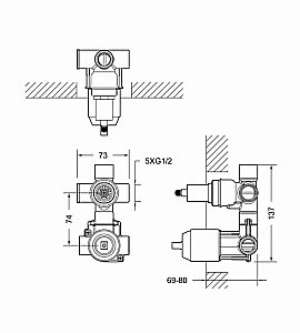 Встраиваемый смеситель Bravat BUILT-IN D982CP-A-RUS купить в интернет-магазине сантехники Sanbest