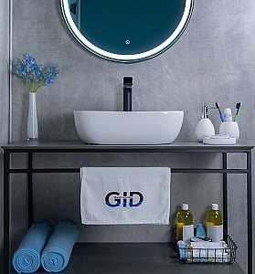 Раковина накладная Gid Geometrico 46 D1333 51183 белая купить в интернет-магазине Sanbest