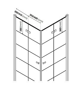 Душевой уголок NEW TRENDY NEW SOLEO BLACK D-0287A/D-0290A 80x90 стекло прозрачное/профиль черный купить в интернет-магазине Sanbest
