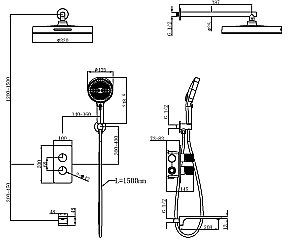 Душевая система Vincea Domus VSFW-5DM1GM вороненая сталь купить в интернет-магазине сантехники Sanbest