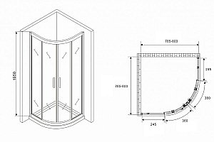 Душевой уголок ABBER Schwarzer Diamant AG01080 80x80 стекло прозрачное/профиль хром купить в интернет-магазине Sanbest