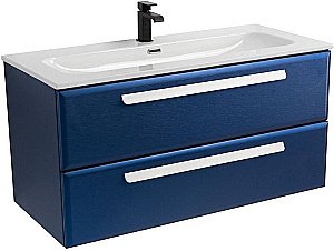 Тумба с раковиной Cezares ECO-CER-N 100 ECO-CER-N-1000-2C-SO-SPF-P сапфир для ванной в интернет-магазине Sanbest