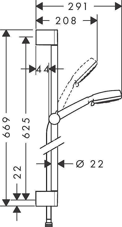 Душевой гарнитур Hansgrohe Crometta 100 Vario 26651400 купить в интернет-магазине сантехники Sanbest