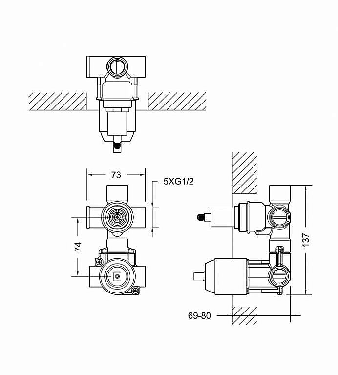 Встраиваемый смеситель Bravat BUILT-IN D982CP-A-RUS купить в интернет-магазине сантехники Sanbest