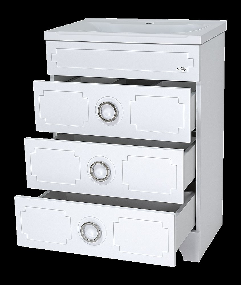 Тумба с раковиной Misty Лейла - 80 Пр-Лей01080-013Я белая для ванной в интернет-магазине Sanbest