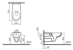 Унитаз Vitra CONFORMA 5810B003-6234 безободковый, с крышкой, белый купить в интернет-магазине Sanbest