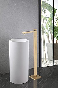 Смеситель для раковины Abber DAHEIM AF8241G золото матовое купить в интернет-магазине сантехники Sanbest