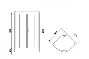 Душевая кабина Royal Bath RB 100HK6-GC-BL 100x100 стекло матовое/профиль черный купить в интернет-магазине Sanbest