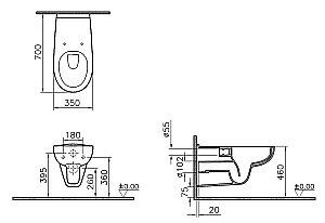 Унитаз Vitra CONFORMA 5810B003-6234 безободковый, с крышкой, белый купить в интернет-магазине Sanbest