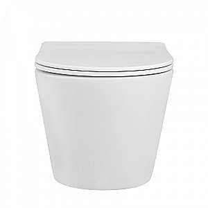 Унитаз подвесной ABBER Bequem AC1102MW с крышкой микролифт, безободковый, белый матовый купить в интернет-магазине Sanbest