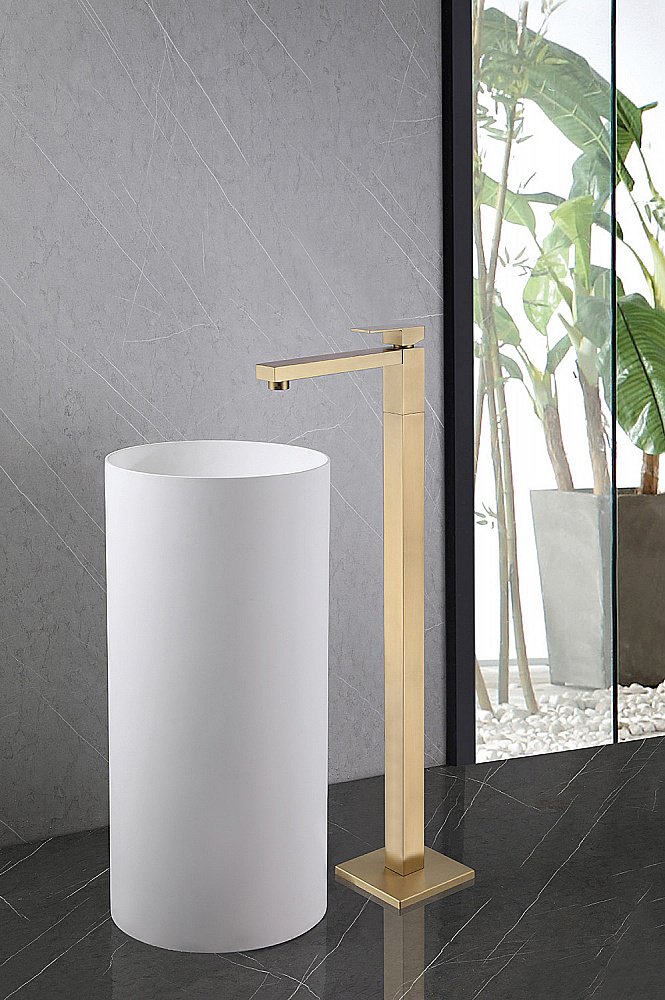 Смеситель для раковины Abber DAHEIM AF8241G золото матовое купить в интернет-магазине сантехники Sanbest