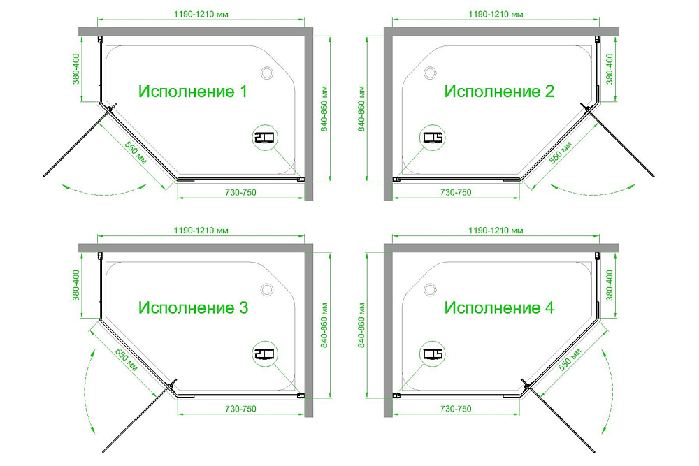 Душевой уголок Royal Bath TR RB1285TR-C-BL 85х120 матовое стекло/профиль черный купить в интернет-магазине Sanbest