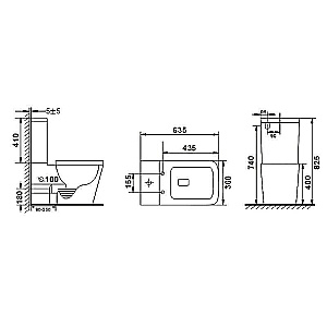 Унитаз напольный beWash Kraft BKBWR005635 белый глянцевый, безободковый, с бачком, с крышкой микролифт купить в интернет-магазине Sanbest