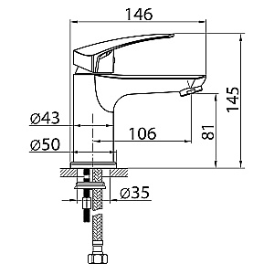Смеситель для раковины Elghansa Wieden 1671509 хром купить в интернет-магазине сантехники Sanbest