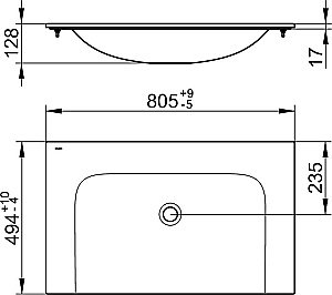 Раковина Keuco Plan 80,5 32960318000 белая купить в интернет-магазине Sanbest