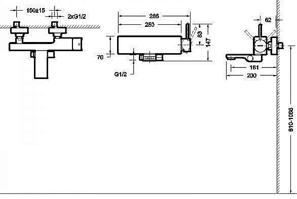 Смеситель для ванны и душа Bravat ARC F66061K-01A-ENG купить в интернет-магазине сантехники Sanbest